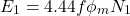 \[ E_1 = 4.44f\phi_m N_1 \]