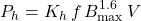 \[P_h=K_h\, f \,B_{\max}^{1.6}\,V\]
