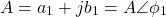 \[ A = a_1 + j b_1 = A \angle \phi_1\]