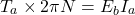 \[ T_a \times 2\pi N = E_bI_a \]
