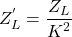 \[{Z_L^'} = \frac{Z_L}{K^2} \]
