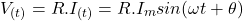 \[ V_{(t)} = R.I_{(t)}  =  R.I_m sin (\omega t + \theta ) \]