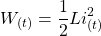 \[W_{(t)} = \frac{1}{2} L i^2 _{(t)} \]