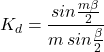 \[K_d = \frac{sin \frac{m\beta}{2}}{m \, sin \frac{\beta}{2}} \]