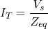 \[I_T = \frac{V_s}{Z_{eq}} \]