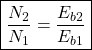 \[ \boxed { \frac{N_2}{N_1} = \frac{E_{b2}}{ E_{b1}} }\]