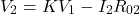 \[V_2 = KV_1 - I_2R_{02}\]