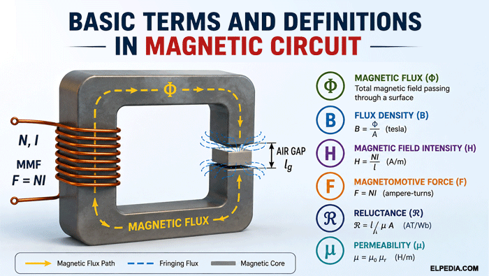 basic definitions in magnetic circuit