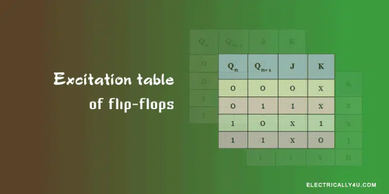excitation table of flip flops