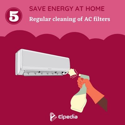 Regular cleaning of filter can save energy at home