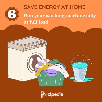 Run your washing machine only at full load could save some energy