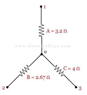 Problem solution - star delta transformation