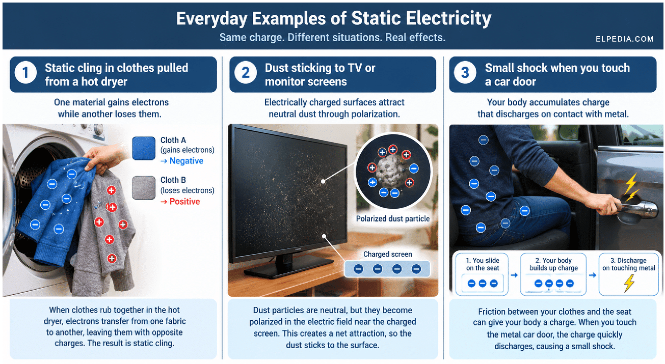 Static electricity due to electric charge